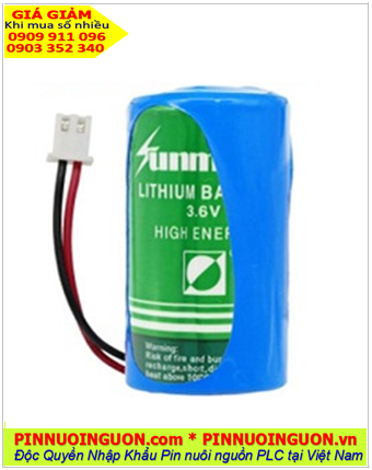 Pin Sunmoon ER26500 (Zắc PH2.54-2P); Pin nuôi nguồn PLC Sunmoon ER26500 lithium 3.6v C 8500mAh chính hãng